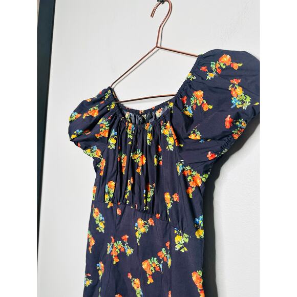 NWT Caroline Constas Black Floral Calla Off The Shoulder Mini Dress Size Small - Picture 9 of 16